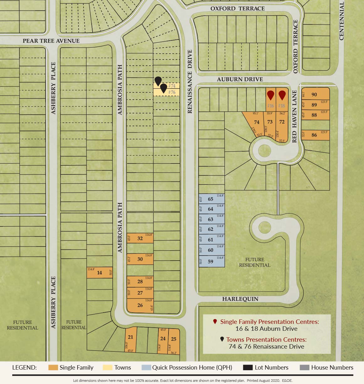 Interactive Site Plan for Harvest Run New Home Community